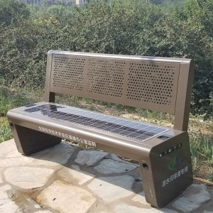 Modern ontwerp Openbare telefoon Opladen Smart Solar Metal Patio Bench Seating