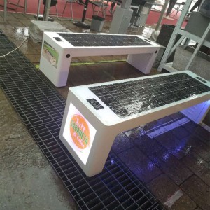 Modern stadsontwerp tuinmeubilair LED-lampendoos Tuinstraatbank Smart City Solar Product