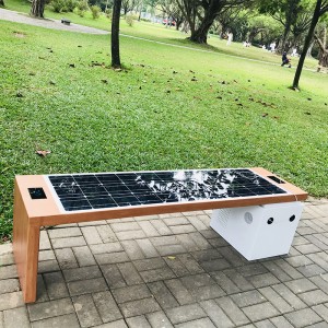 2019 Modern Design Smart Solar Outdoor Furniture Garden Backless Bench