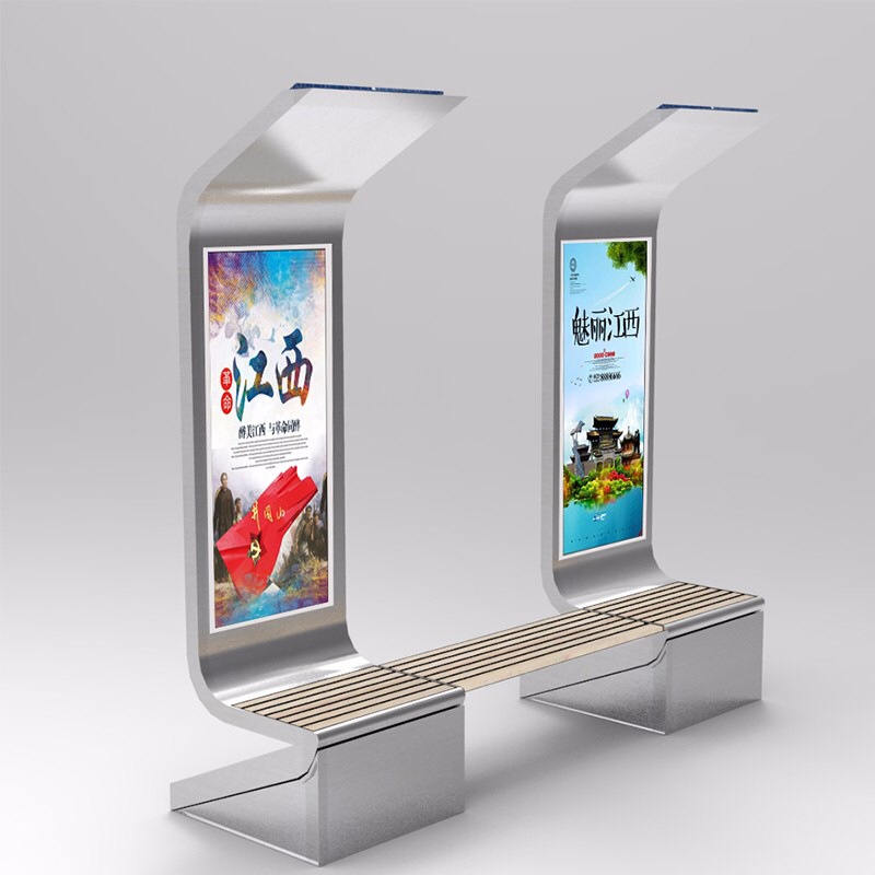 Zonne-energie Reclameapparatuur Grote display Light Box Telefoon Opladen Smart Outdoor Furniture