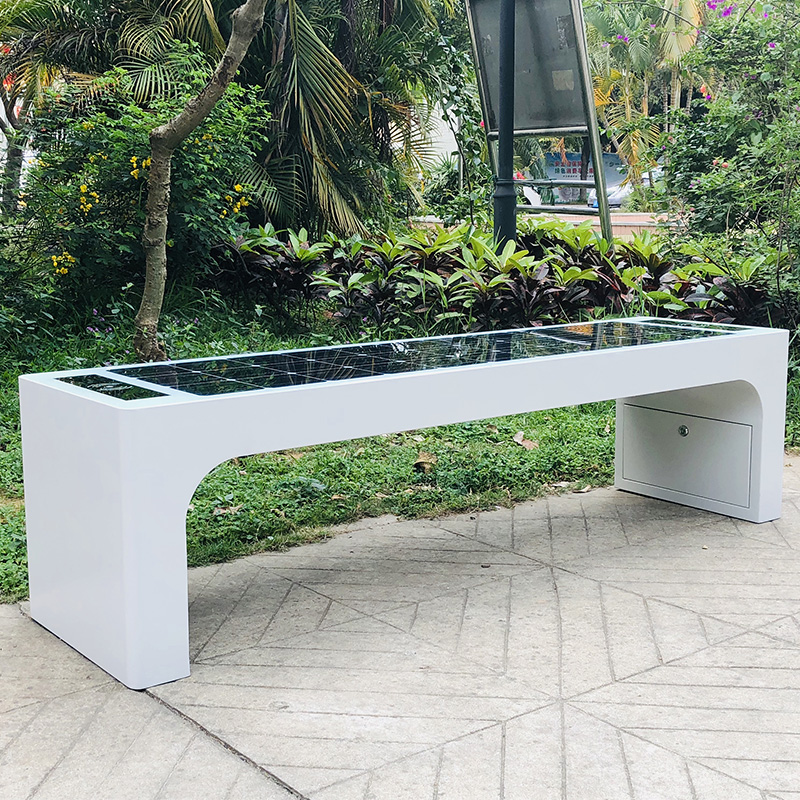 Best Design White Color Solar Power Mobile Charding WiFi Hotpot Smart Garden Bench