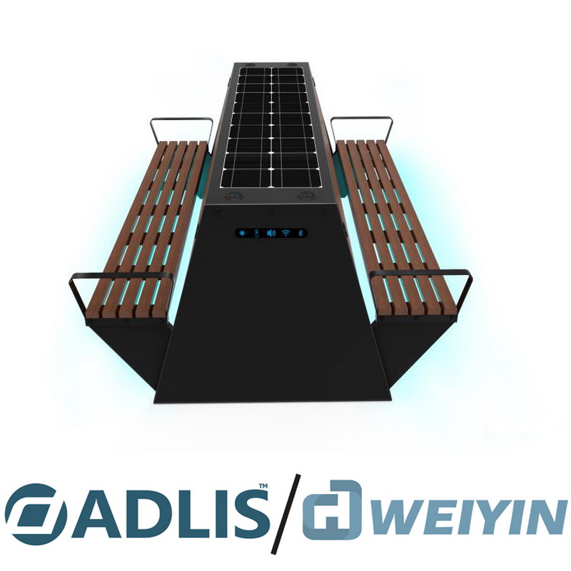 Nieuwste ontwerp WPC-stoelen Hoogste kwaliteit USB-oplader Smart Bench